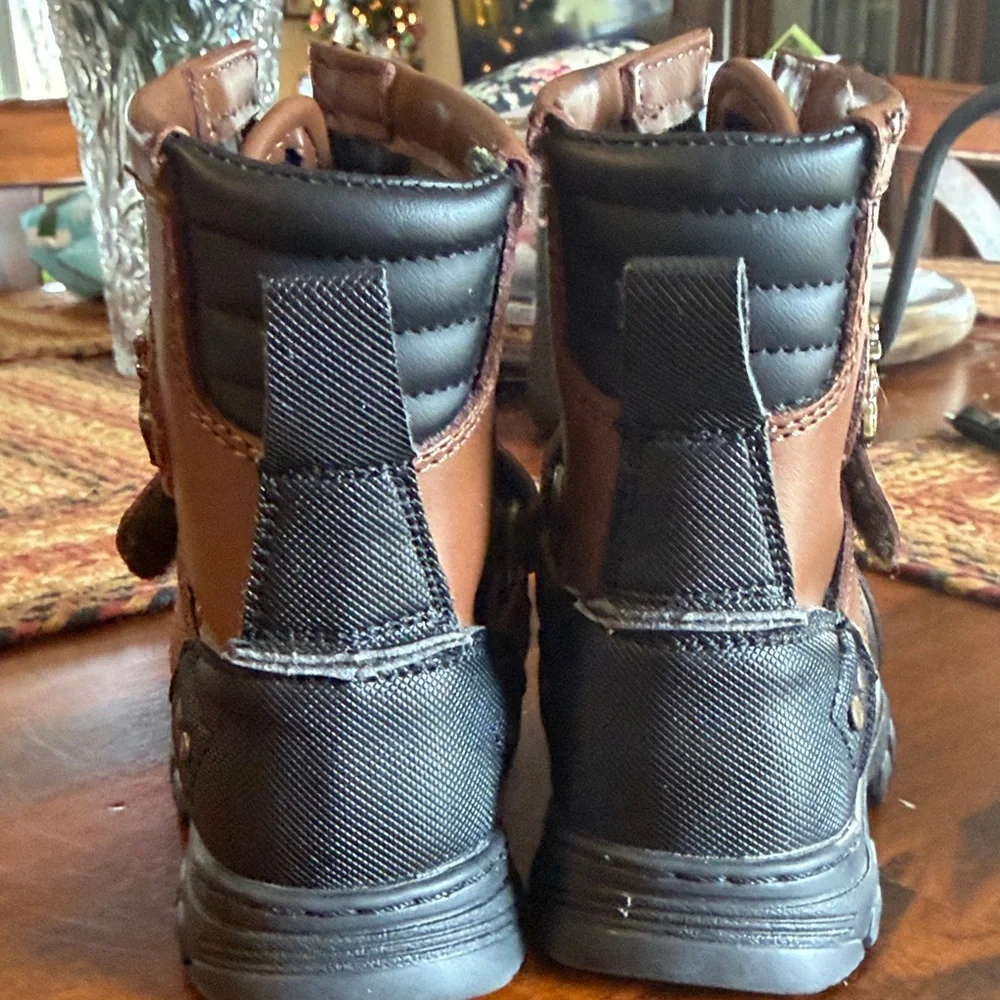 Polo Ralph Lauren Toddler Boys Conquered Hi Boots in chocolate/tan leather